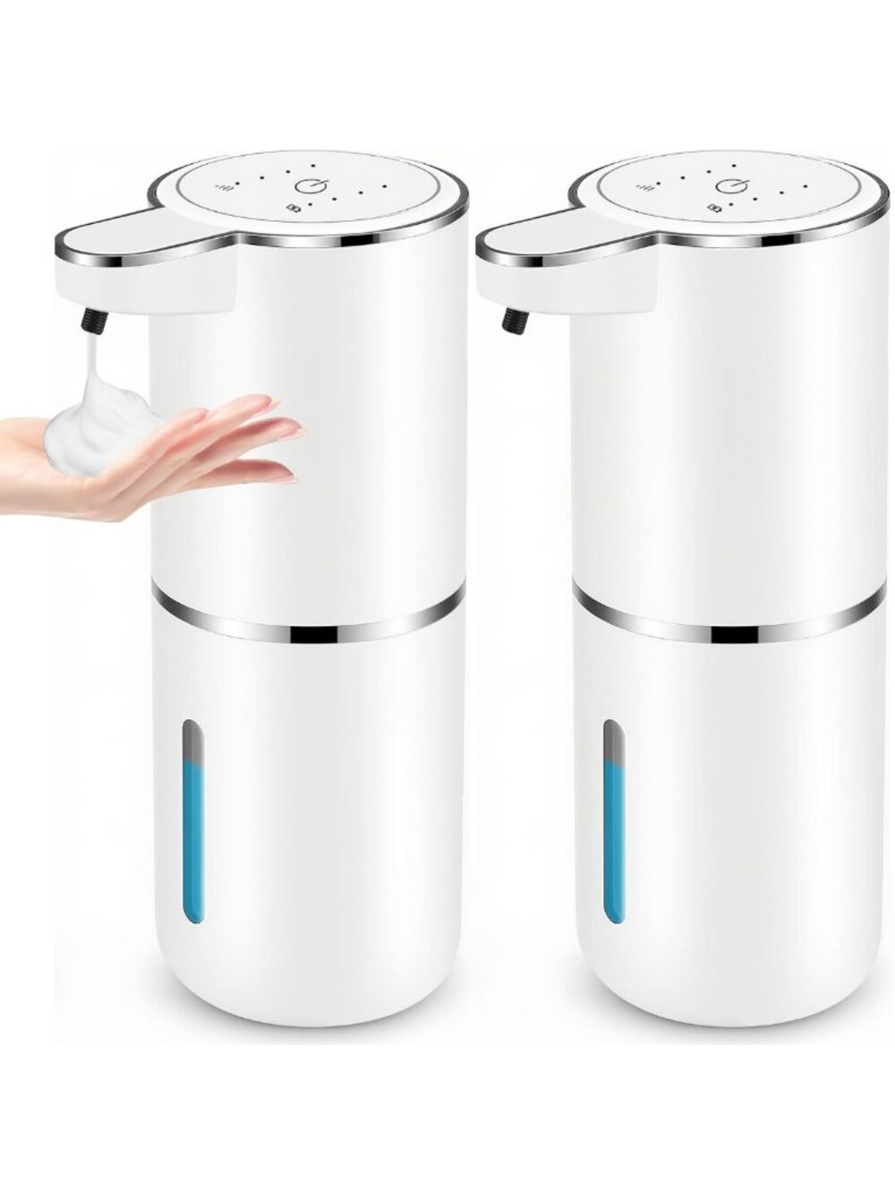 Touchless Automatic Foaming Soap Dispensers - 2 Pack for Kitchen & Bathroom